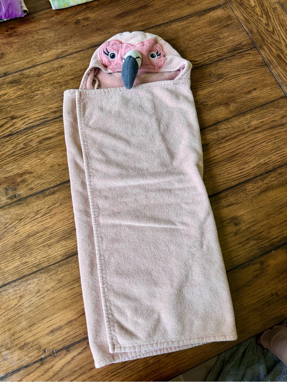 Pottery Barn Baby Blush Flamingo Hooded Towel